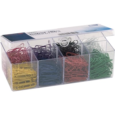 Officemate 97228 PVC Free Color Coated Clips, 800 #2 / Reusable Plastic Organizer with 8 compartments