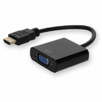 HDMI 1.3 Male to VGA Female Black Adapter Which Includes 3.5mm Audio and Micro USB Ports For Resolution Up to 1920x1200 (WUXGA)