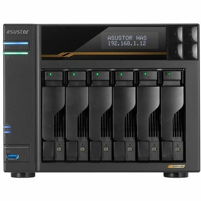 LOCKERSTOR GEN3 6 BAY NAS AMD QUOD CORE CPU 2 USB 4+10GBE