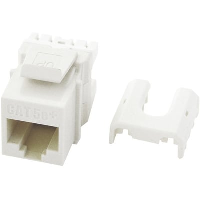 On-Q Cat 5e Quick Connect RJ45 Keystone Insert, White (10-Pack)