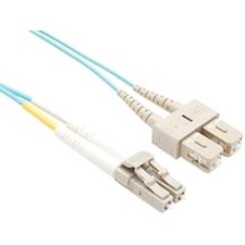 5 METER LC-SC OM3 10GIG FIBER OPTIC CABLE, AQUA, OFNR, 50/125 FIBER, MULTIMODE D