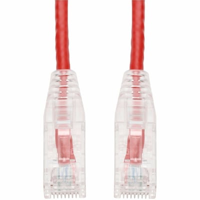AddOn 25-Pack 1ft Red CAT 6 Slim PVC Ethernet Cable Snagless Clear-Claw RJ-45 M/M Bulk Bag Packaged, No Twist Ties