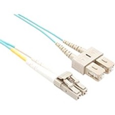 UNC OM4 LC TO SC FIBER OPTIC CABLE, AQUA 50/125UM DUPLEX MULTIMODE FIBER DESIGNE