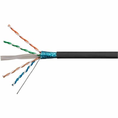 23AWG CAT6A 550MHZ F/UTP SOLID; RISER‑RATED (CMR) BULK PURE BARE COPPER ET
