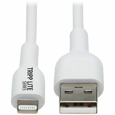 Eaton Tripp Lite Series Safe-IT USB-A to Lightning Sync/Charge Antibacterial Cable (M/M), MFi Certified, White, 2 m (6.6 ft.)