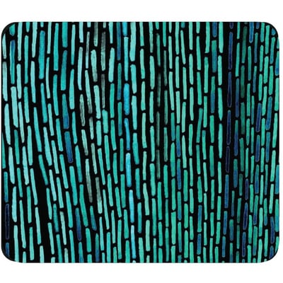 OTM Prints Black Mouse Pad, Dashes Peacock