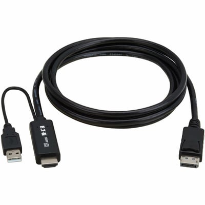 HDMI DISPLAYPORT ACTIVE ADAPTER M/M 4K 60 HZ USB POWER BLACK 1M