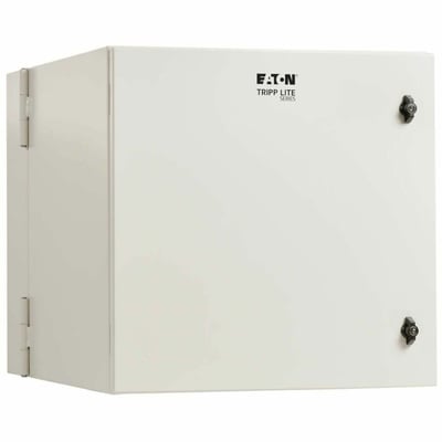 Tripp Lite by Eaton SmartRack Industrial Enclosure with Lock - NEMA 4, Wall Mount, Metal Construction, Hinged Back, 28 in. Depth, 12U, Gray
