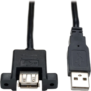 Tripp Lite by Eaton 6 Inch Panel Mount USB 2.0 Extension Cable USB A to Panel Mount A Male/Female