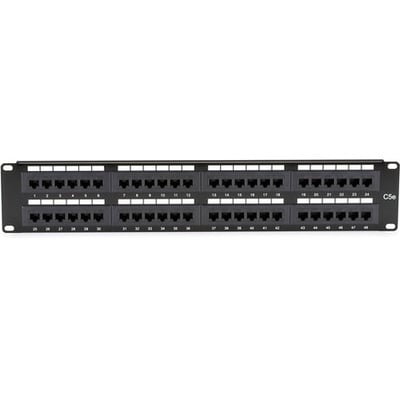 Black Box CAT5e Patch Panel, Punchdown - 2U, Unshielded, 48-Port