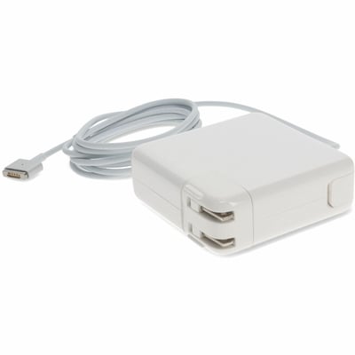 AddOn Apple Computer MD506LLA Compatible 85W 20V at 4.25A Black MagSafe 2 Laptop Power Adapter and Cable