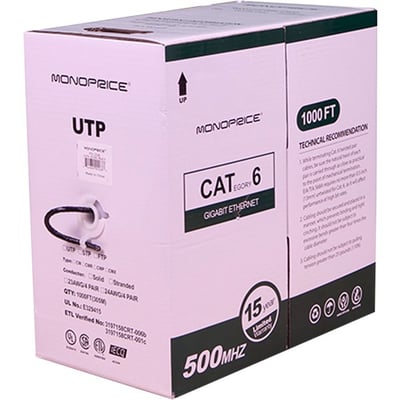 CAT6 UTP STRANDED (CM) 1000FT - BLACK