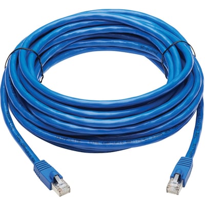 Eaton Tripp Lite Series Cat6a 10G Snagless F/UTP Ethernet Cable (RJ45 M/M), PoE, CMR-LP, Blue, 30 ft. (9.14 m)