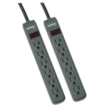 SURGE STRIP 6-OUTLET TWIN PACK 241J MMS 6-OUTLET SURGE PROTECTOR