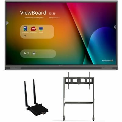 ViewSonic ViewBoard IFP8652-1C-E4 - 4K Interactive Display with WiFi Adapter and Slim Trolley Cart - 400 cd/m2 - 86"