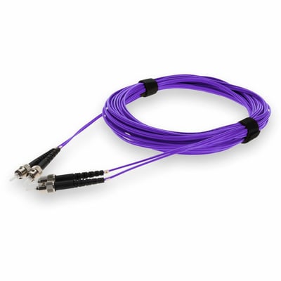 AddOn 10m ST to ST Purple OS2 Duplex OFNR (Riser-Rated) SMF Fiber Patch Cable
