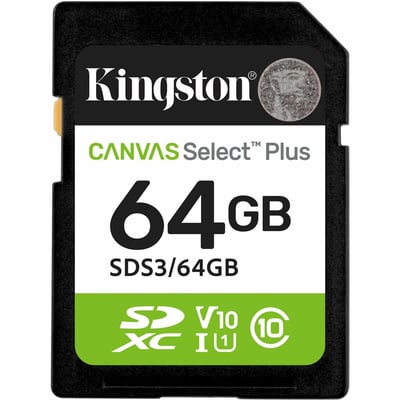 LA 64GB SDXC CANVAS SELECT PLUS GEN3 100MB/S C10 UHS-I U1 V10