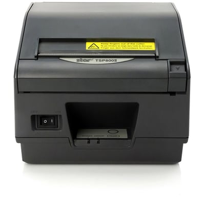 Star Micronics TSP800II Thermal Receipt and Label Printer, Serial - Cutter, External Power Supply Needed, Gray