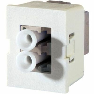 Ortronics TracJack Module, LC Duplex, Multimode, Beige Adapter, Cloud White Housing