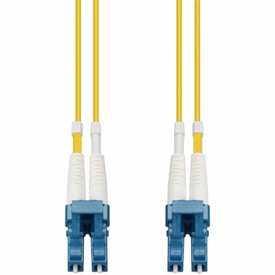 AddOn 0.15m LC to LC Yellow OS2 Duplex OFNR (Riser-Rated) SMF Fiber Patch Cable