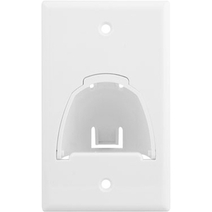 On-Q Single Gang Hinged Bullnose Wall Plate, White