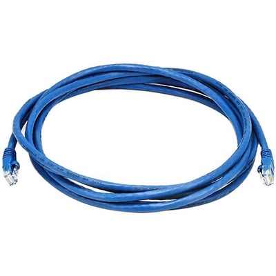 MONOPRICE CAT6 10FT BLUE PATCH CABLE, UTP, 24AWG, 550MHZ, PURE BARE COPPER, SNAG