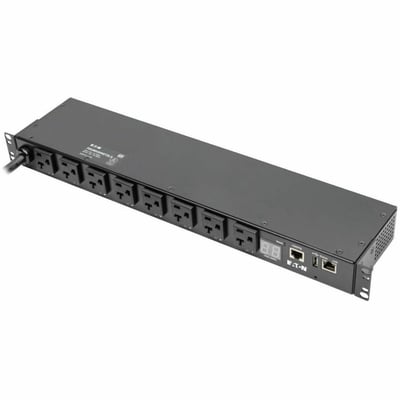Tripp Lite by Eaton PDU 1.9kW Single-Phase Switched PDU LX Interface 120V Outlets (8 5-15/20R) NEMA L5-20P/5-20P input 12 ft. (3.66 m) Cord 1U Rack TAA