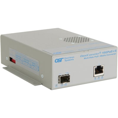 Omnitron Systems OmniConverter 10GPoE+/S 9191-0-11-1 Transceiver/Media Converter