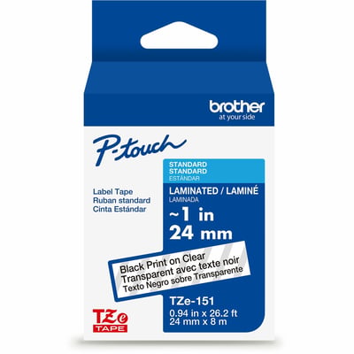 BLACK/ CLEAR TAPE (24MM) ON CLEAR LAMINATED TAPE FOR TZE-COM