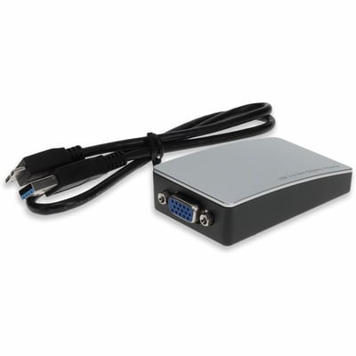 AddOn USB A 3.0 Male to VGA Female White Adapter Including 1ft Cable