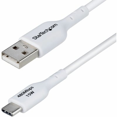 6FT WHITE USB-A TO USB-C CABLE CHARGER CORD USB 2.0 DATA TRANSFER