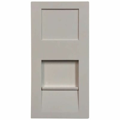 Eaton Tripp Lite Series 1-Port UK-Style Insert, Unloaded Shuttered Module, 25 x 50 mm, White