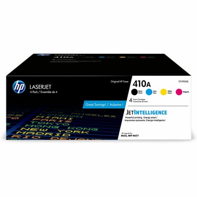 HP 410A (CF410AQ) Original Laser Toner Cartridge - Combo Pack - Black, Cyan, Magenta, Yellow - 4 / Carton