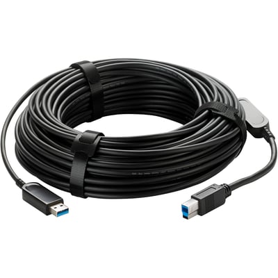 Vaddio 98ft USB 3.2 B to USB A Active Optical Cable - Plenum Rated - Black