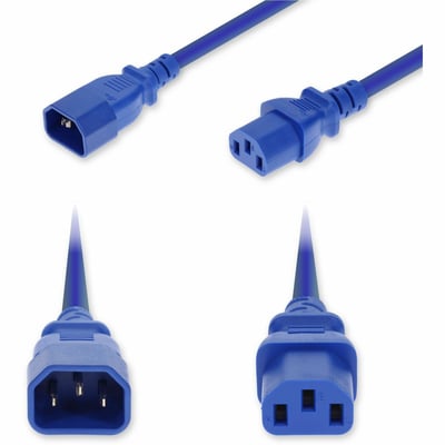 6FT C14 C13 18 AWG BLU PWR CBL SC TEMP 250V AT 10A PVC SJT