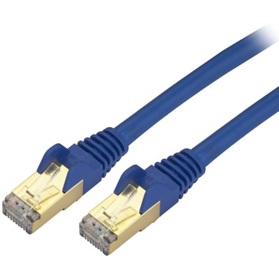 StarTech.com 14ft CAT6a Ethernet Cable - 10 Gigabit Category 6a Shielded Snagless 100W PoE Patch Cord - 10GbE Blue UL Certified Wiring/TIA