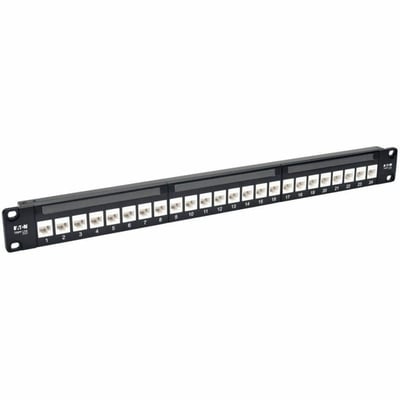 Tripp Lite by Eaton 24-Port 1U Rack-Mount Cat6a Feedthrough Patch Panel RJ45 Ethernet