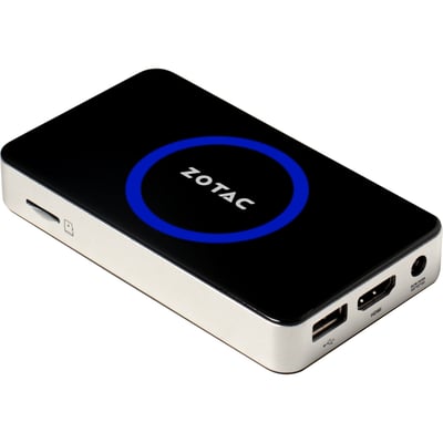Zotac ZBOX P ZBOX-PI320-W2B Desktop Computer - Intel Atom Z3735F - 2 GB - Mini PC - Black
