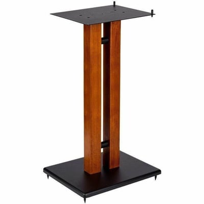 MONOLITH BY MONOPRICE 28IN CHERRY WOOD SPEAKER STAND WITH ADJUSTABLE TOP PLATE