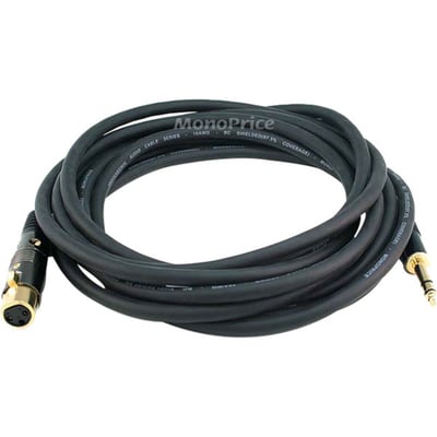 XLR F TO 1/4INCH TRS M 16AWG CABLE 15FT