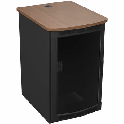Middle Atlantic BGR Series 25RU Rolling Presentation Rack with Walnut Heights Top - 36.35in Depth