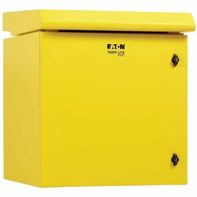 Tripp Lite by Eaton SmartRack Industrial Enclosure with Lock - NEMA 3R, Wall Mount, Metal Construction, Internal Fans, 23 in. Depth, 12U, Yellow