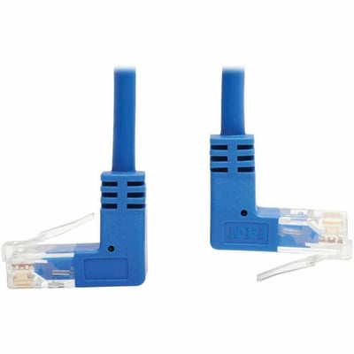 Tripp Lite by Eaton Up/Down-Angle Cat6 Gigabit Molded Slim UTP Ethernet Cable (RJ45 Up-Angle M to RJ45 Down-Angle M) Blue 15 ft. (4.57 m)