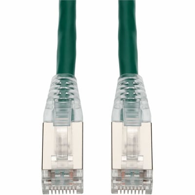 AddOn 14ft Green CAT 6A Shielded PVC Ethernet Cable Snagless Easy Clear Boot RJ-45 M/M