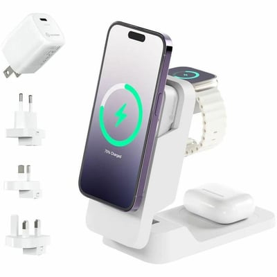 MATRIX FOLD 3 IN 1 CHARGER W/ 5000MAH MAGSAFE POWER BANK