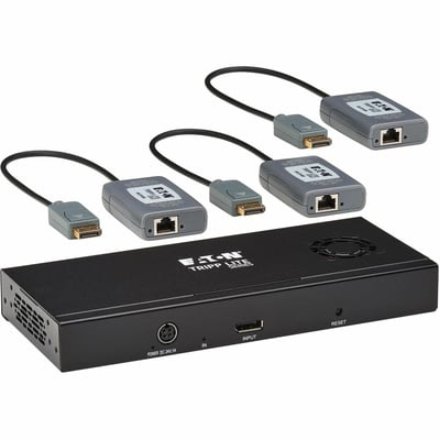 DISPLAYPORT TO DISPLAYPORT EXTENDER KIT OVER CAT6 3-PORT MST
