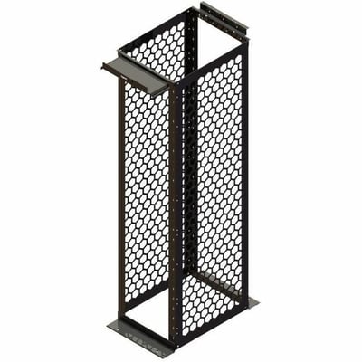Ortronics MM20 Channel Rack, 30" deep, 8 ft, 51 RU, Tapped, Black