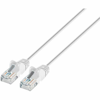 CAT6 U/UTP SLIM NETWORK PATCH CABLE, 7 FT., WHITE
