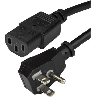StarTech.com 6ft (1.8m) Computer Power Cord, Flat 5-15P to C13, 10A 125V, 18AWG, Black Replacement AC PC Power Cord, TV/Monitor Power Cable