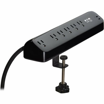 6OUTLET SURGE PROTECTOR 2 USB-C 5-15R 30W PD DESK CLAMP 10FT CORD